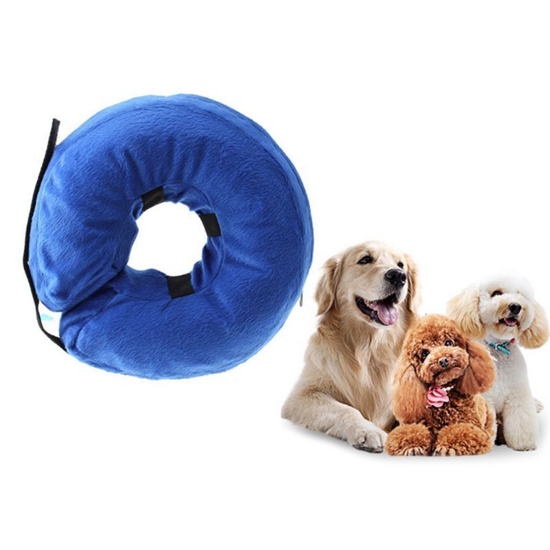 JMT-645578 Inflatable Pet Recovery Collar for Dogs and Cats - Soft Plush Adjustable Anti-Bite and Anti-Lick Design