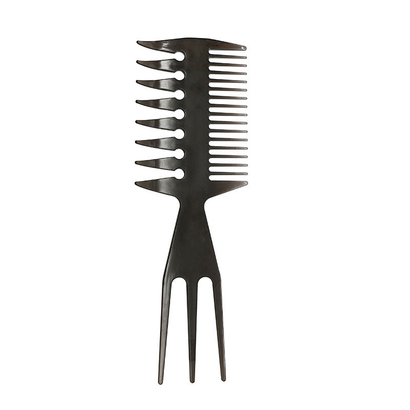 JMT-645642 Double-Sided Retro Oil Hair Comb in Blue, Black, Gold - Versatile Styling Tool
