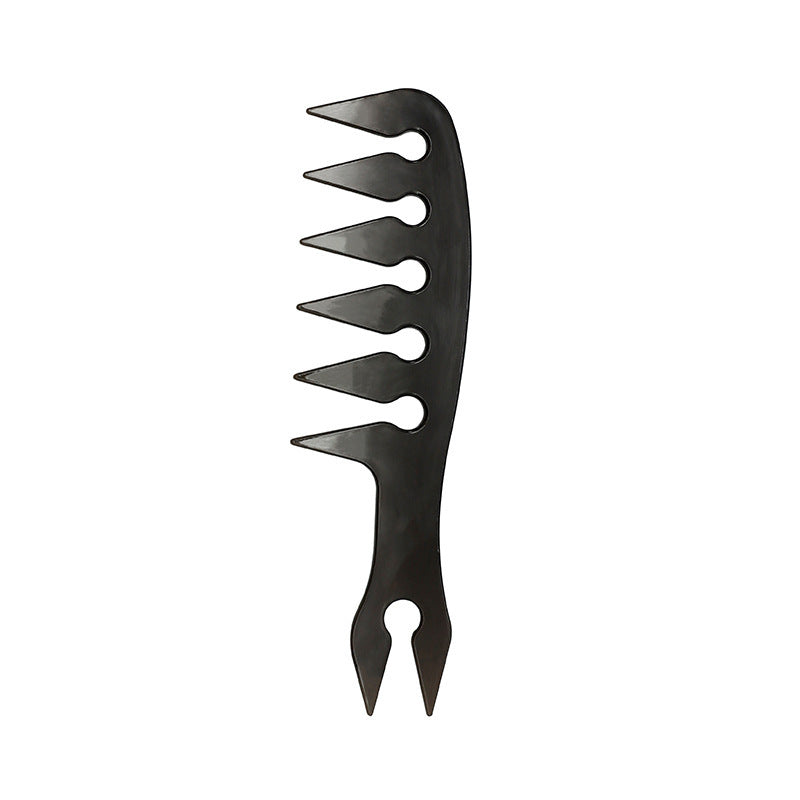 JMT-645642 Double-Sided Retro Oil Hair Comb in Blue, Black, Gold - Versatile Styling Tool