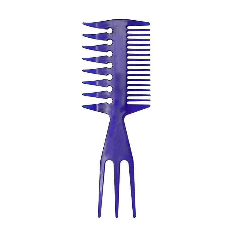 JMT-645642 Double-Sided Retro Oil Hair Comb in Blue, Black, Gold - Versatile Styling Tool
