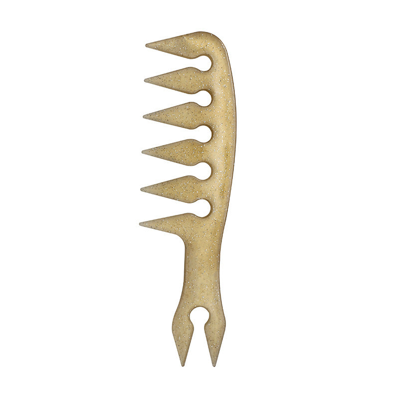 JMT-645642 Double-Sided Retro Oil Hair Comb in Blue, Black, Gold - Versatile Styling Tool