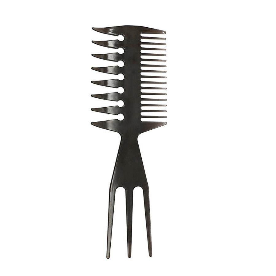 JMT-645642 Double-Sided Retro Oil Hair Comb in Blue, Black, Gold - Versatile Styling Tool