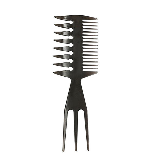 JMT-645642 Double-Sided Retro Oil Hair Comb in Blue, Black, Gold - Versatile Styling Tool