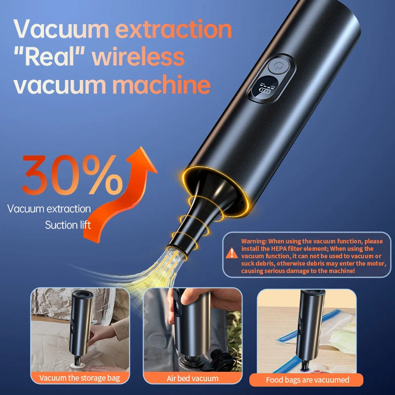 JMT-645706 Portable Wireless Car Vacuum Cleaner with Multi-Gear Strong Suction and Digital Display