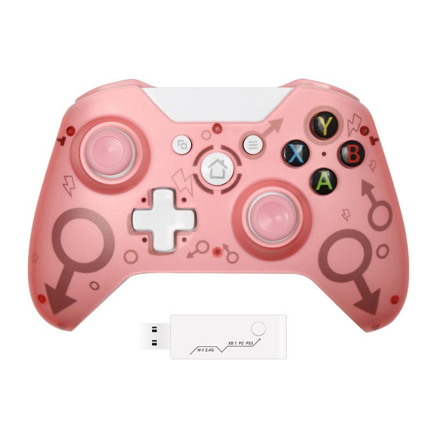JMT-645706 Wireless Gaming Controller for Xbox One/PS3/PC - N1 Handle with Color Box (Gray/Pink/Blue)