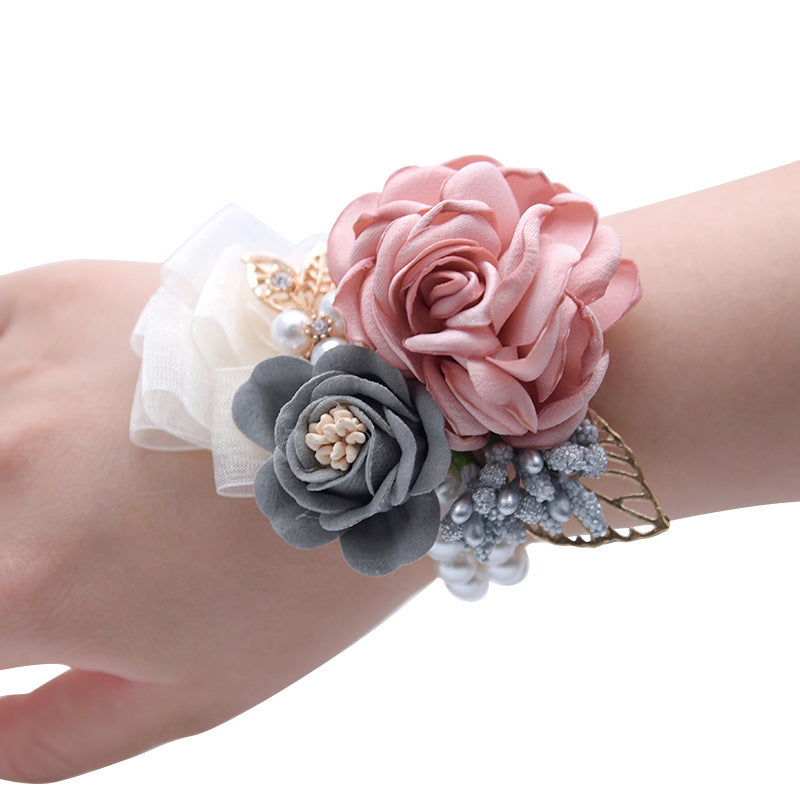 JMT-645770 Elegant Wrist Flower for Weddings - Beautiful Cloth Souvenir for Bridesmaids and Korean Bride Headdress