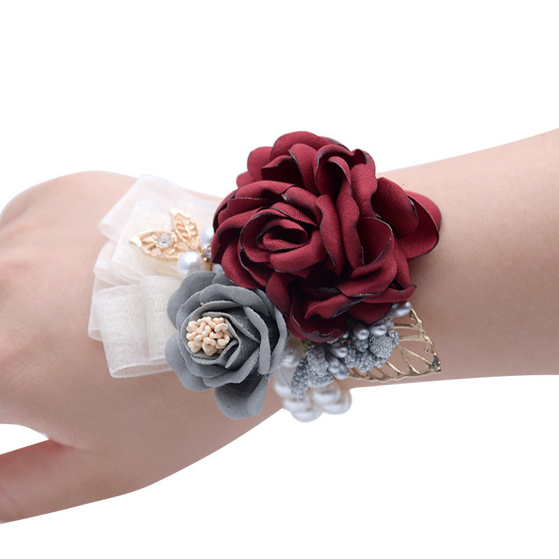 JMT-645770 Elegant Wrist Flower for Weddings - Beautiful Cloth Souvenir for Bridesmaids and Korean Bride Headdress