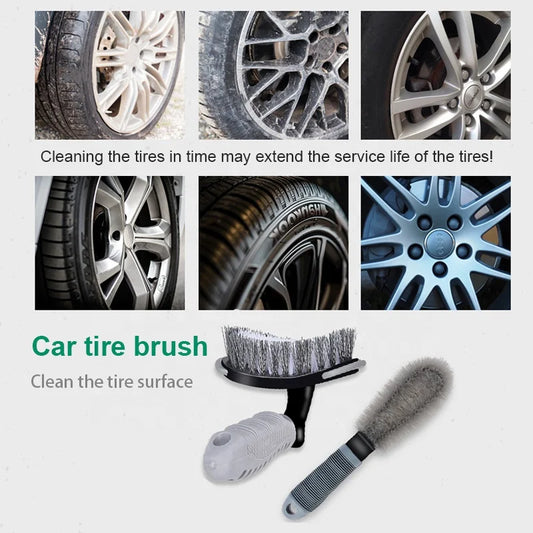 JMT-646026 Four-Piece Hard Bristle Short Handle Car Care Washing Brushes for Wheel and Tire Cleaning
