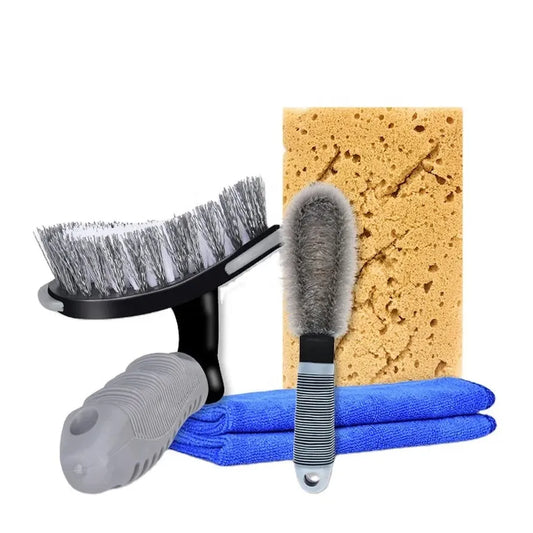JMT-646026 Four-Piece Hard Bristle Short Handle Car Care Washing Brushes for Wheel and Tire Cleaning