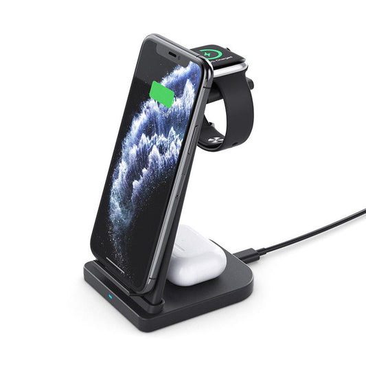 JMT-646090 3-in-1 Foldable Wireless Charger for Mobile Phones, Headphones, and Smartwatches