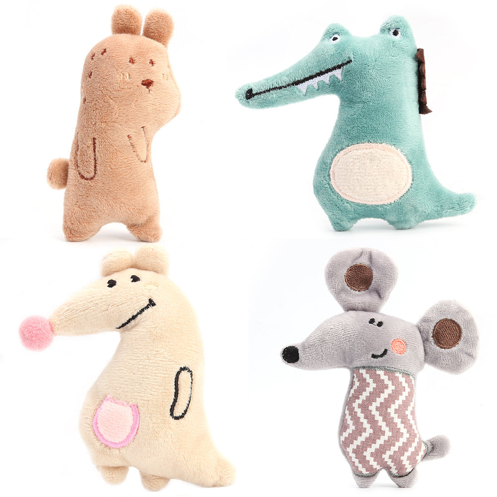 JMT-646218 Plush Catnip Toy – Cute Bear, Kangaroo, Crocodile, and Mouse Designs for Playful Cats
