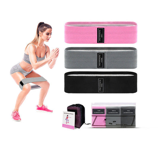 JMT-646794 Fabric Resistance Bands Set for Fitness - Lake Blue (Weak), Pink (Medium), Purple (Strong) - 76x8cm