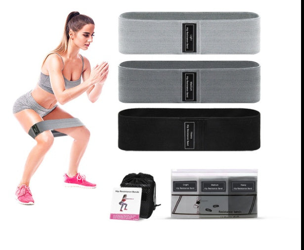 JMT-646794 Fabric Resistance Bands Set for Fitness - Lake Blue (Weak), Pink (Medium), Purple (Strong) - 76x8cm