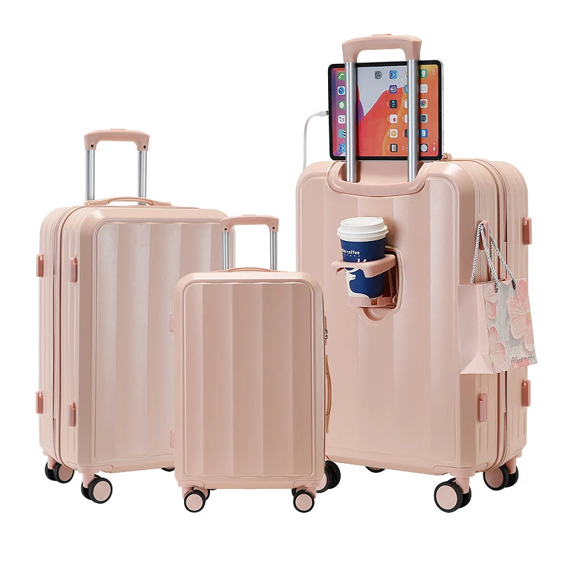 JMT-647178 Compact Travel Trolley Case with Leather Finish – Lightweight Cabin Luggage Solution