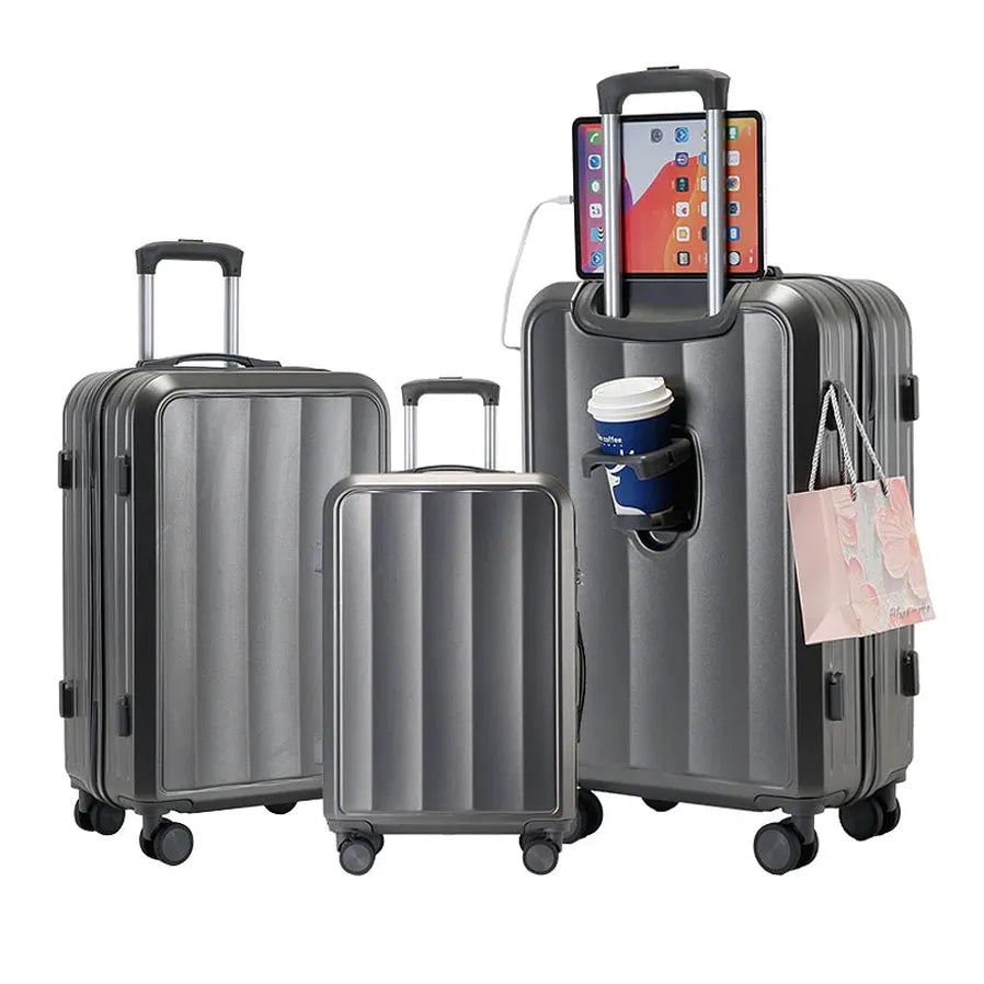 JMT-647178 Compact Travel Trolley Case with Leather Finish – Lightweight Cabin Luggage Solution