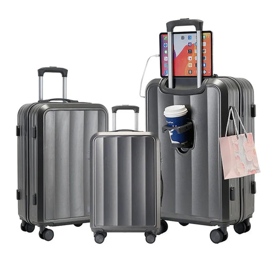 JMT-647178 Compact Travel Trolley Case with Leather Finish – Lightweight Cabin Luggage Solution