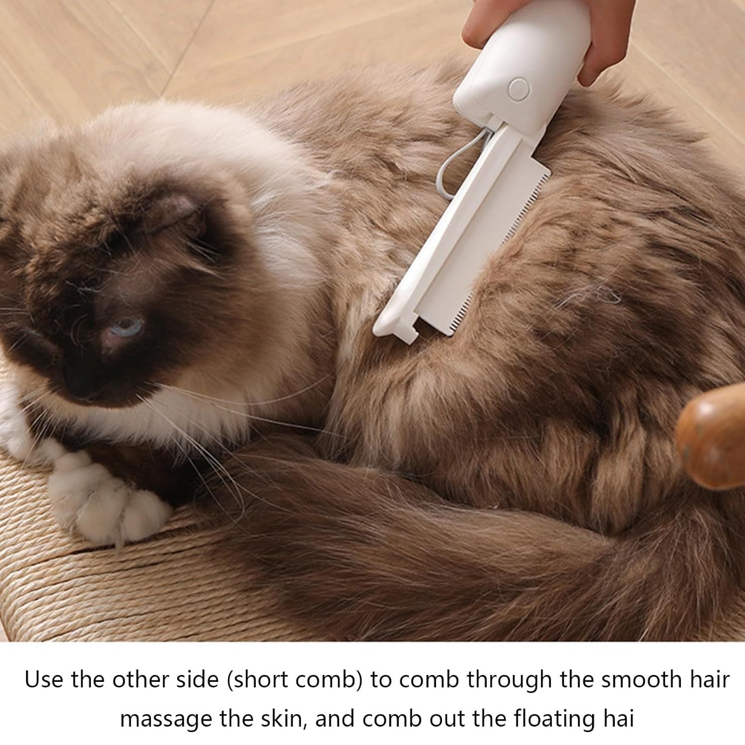 JMT-647370 3-in-1 Pet Grooming Comb with Round Smooth Ends and Lint Brush for Safe and Comfortable Use