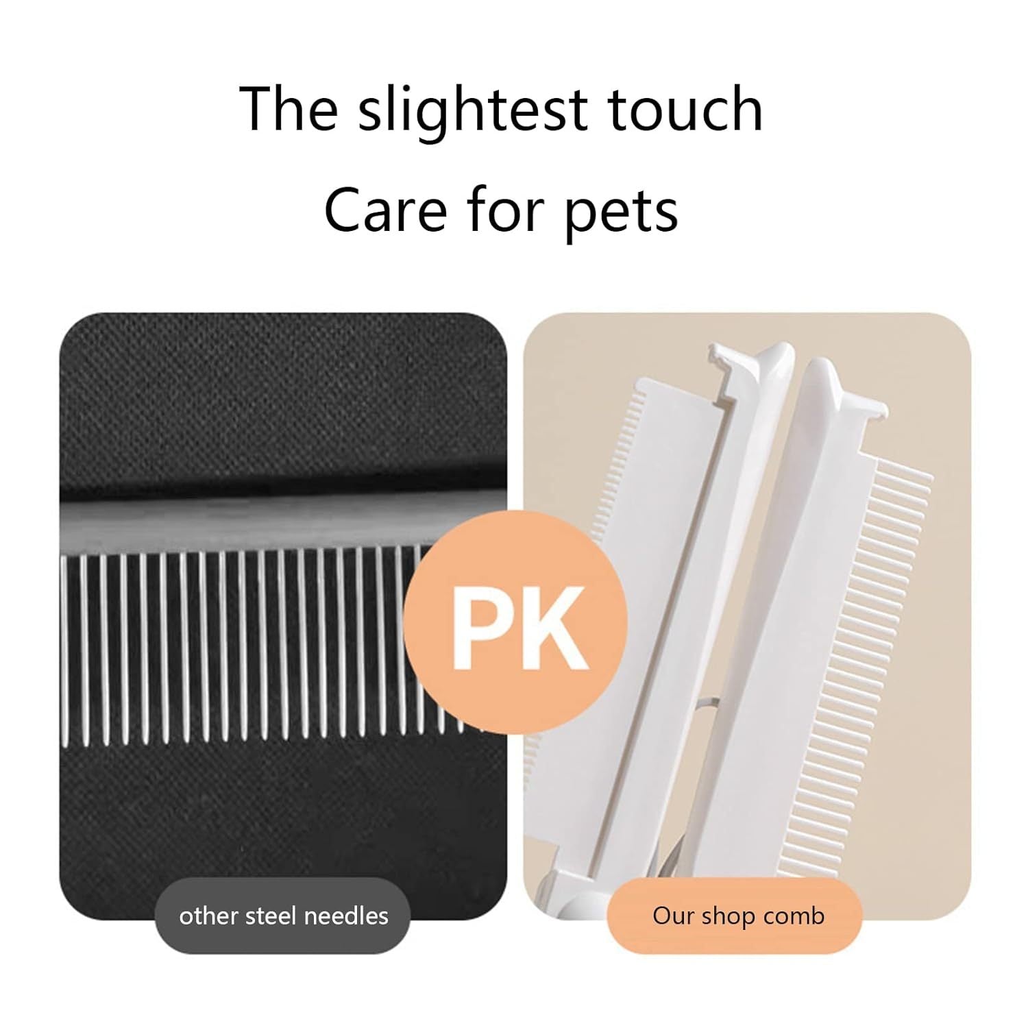 JMT-647370 3-in-1 Pet Grooming Comb with Round Smooth Ends and Lint Brush for Safe and Comfortable Use