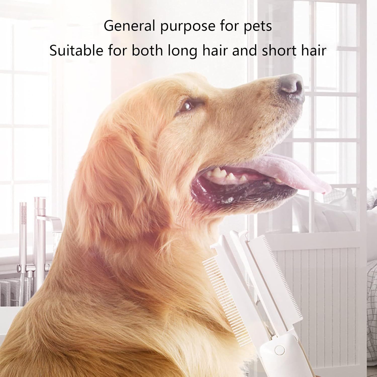 JMT-647370 3-in-1 Pet Grooming Comb with Round Smooth Ends and Lint Brush for Safe and Comfortable Use