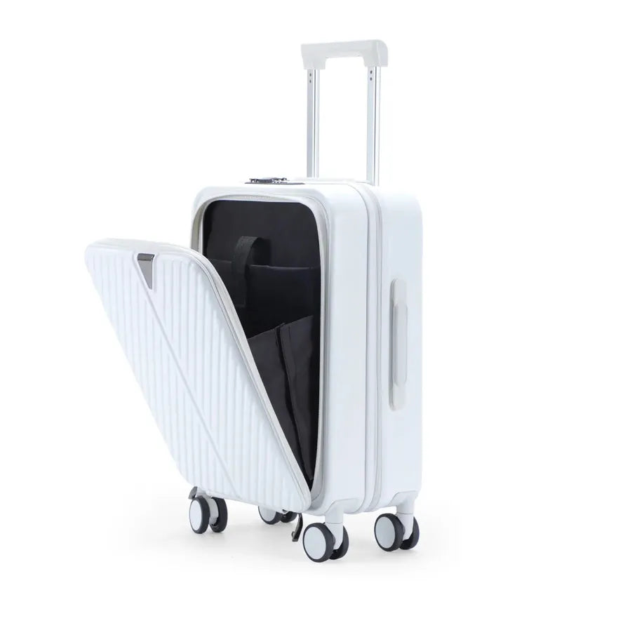 JMT-647434 Lightweight Cabin Trolley Suitcase with Laptop Compartment and Cup Holder