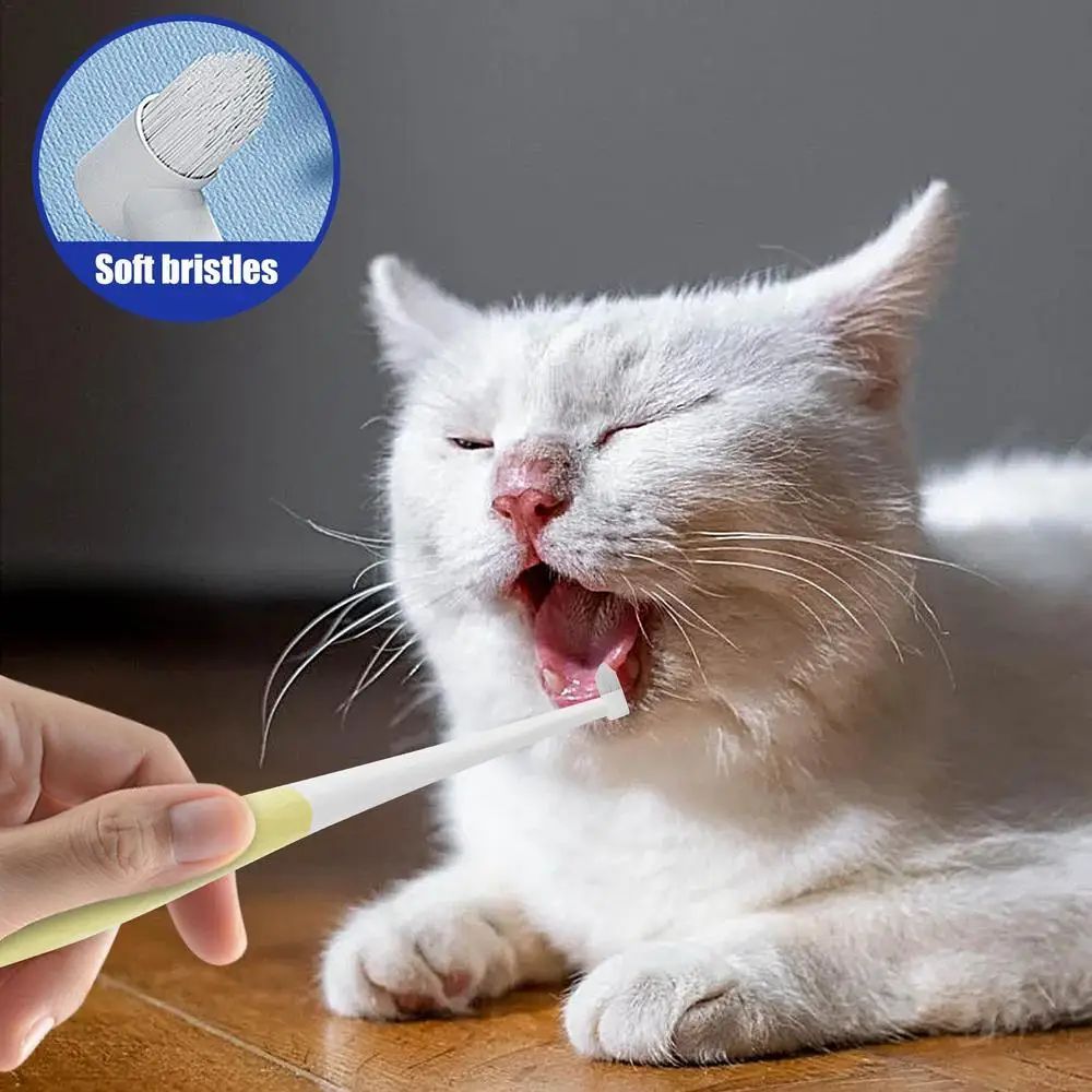 JMT-647562 Cat and Small Dog Toothbrush with Soft Bristles and Anti-Slip Handle for Safe Oral Care