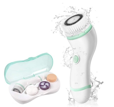 JMT-647690 4-in-1 Waterproof Facial Cleansing Brush with Travel Case – Deep Cleansing, Exfoliating & Pore Tightening Brush Set