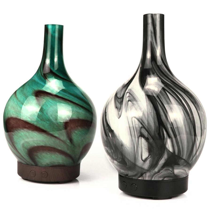 JMT-648842 Colorful Ultrasonic Glass Aroma Diffuser - Vase Shape, Household Use, 1L Capacity, Quiet Operation, Multiple Color Options