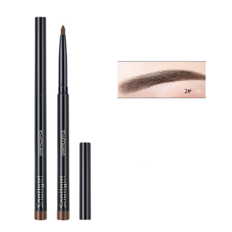 JMT-648970 Auto-Rotating Eyebrow Pencil and Eyeliner Pen - One-Stroke Application, Black & Coffee Colors, Pack of 12