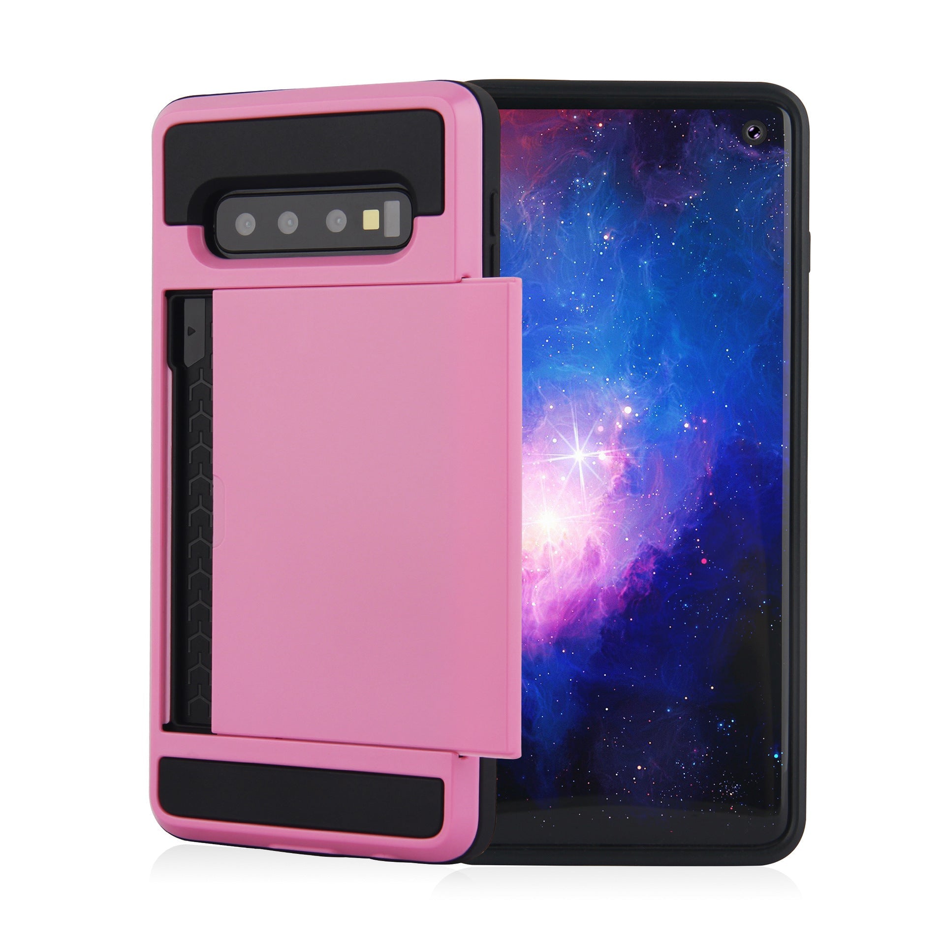 JMT-649034 Dual Layer Shockproof Phone Case with Card Slots for Samsung Galaxy S10, S9, Note 10, and Others