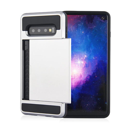 JMT-649034 Dual Layer Shockproof Phone Case with Card Slots for Samsung Galaxy S10, S9, Note 10, and Others