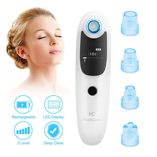 JMT-649098 Rechargeable Electric Blackhead Remover with 5 Suction Heads for Skin Tightening and Rejuvenation