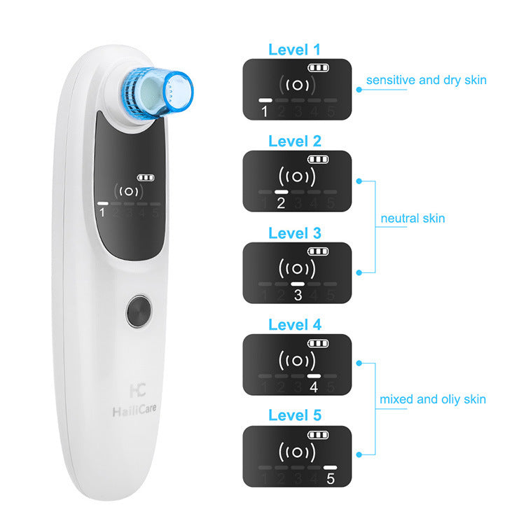 JMT-649098 Rechargeable Electric Blackhead Remover with 5 Suction Heads for Skin Tightening and Rejuvenation