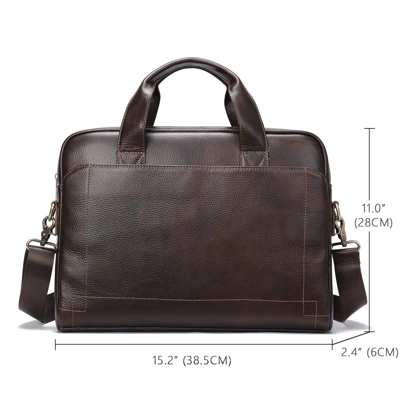 JMT-649674 Genuine Leather Laptop Briefcase for Men - Stylish Office Handbag for Documents and Essentials