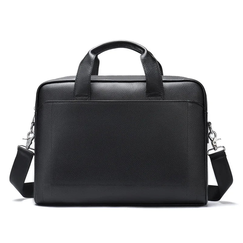 JMT-649674 Genuine Leather Laptop Briefcase for Men - Stylish Office Handbag for Documents and Essentials