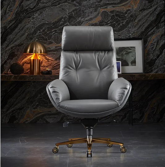 JMT-650762 Ergonomic Executive Office Chair in Black PU Leather with Swivel Function and Comfort Design