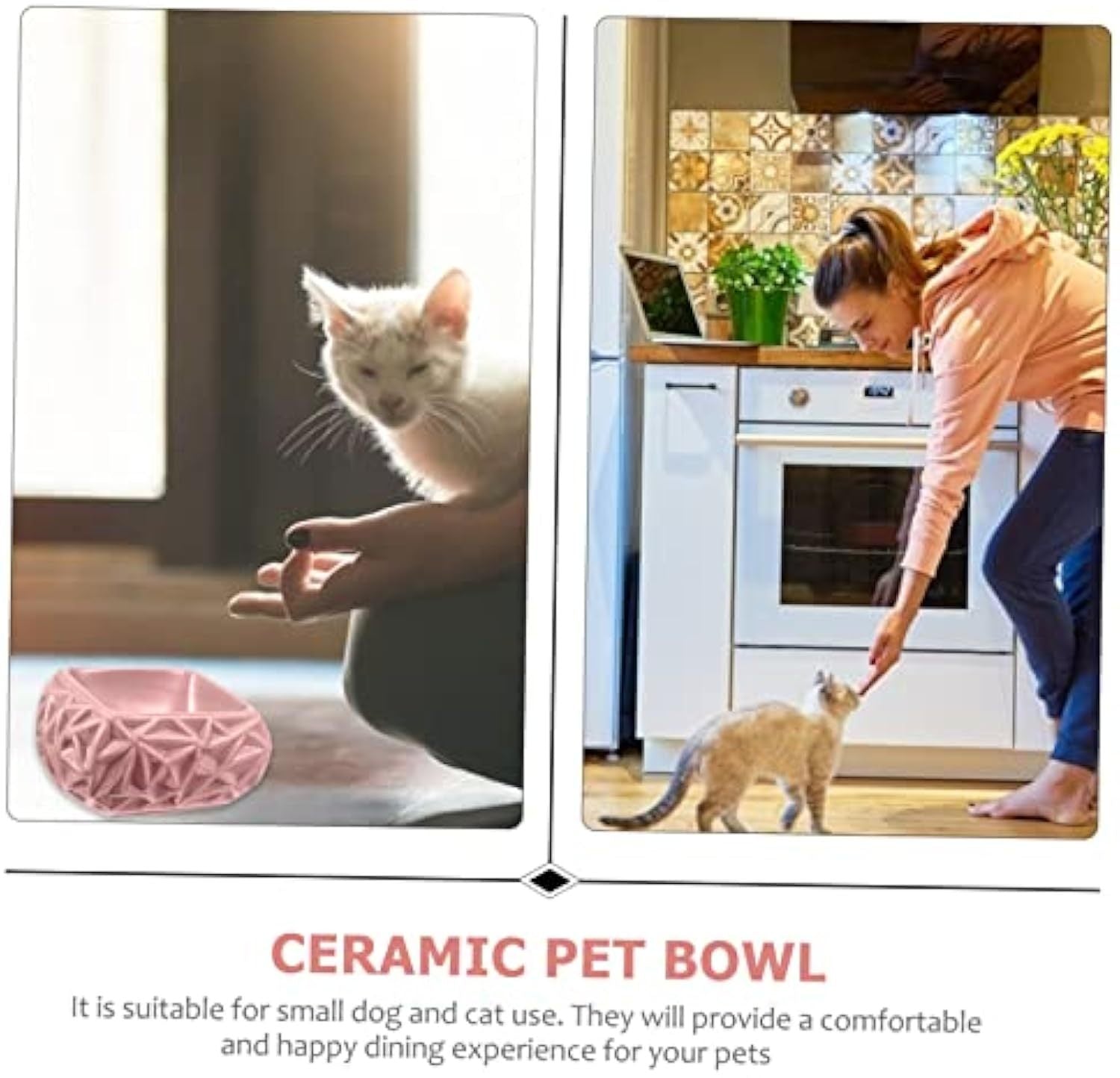 JMT-650826 Ceramic Pet Feeding Bowl for Cats and Dogs – Adjustable Design with Stable Bottom, Ideal for Food and Water