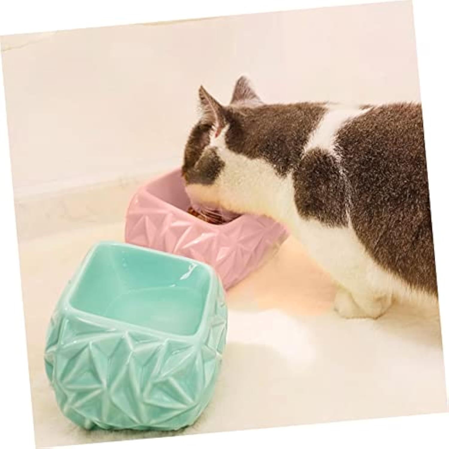 JMT-650826 Ceramic Pet Feeding Bowl for Cats and Dogs – Adjustable Design with Stable Bottom, Ideal for Food and Water