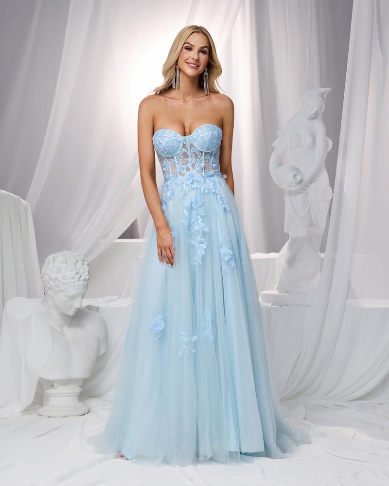 JMT-651082 Elegant Blue Evening Gown for Women - Style SH0159