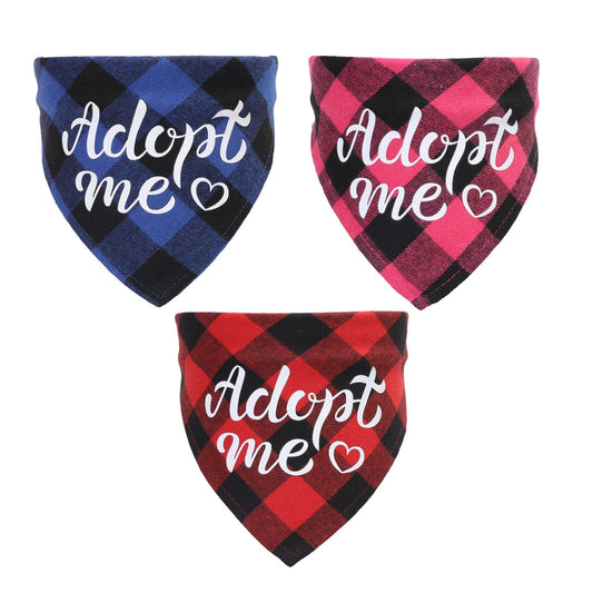 JMT-651466 Cotton Triangle Scarf for Dogs and Cats - Suitable for Neck Size 20-42cm - Available in Red, Blue, and Rose Red Plaid Designs