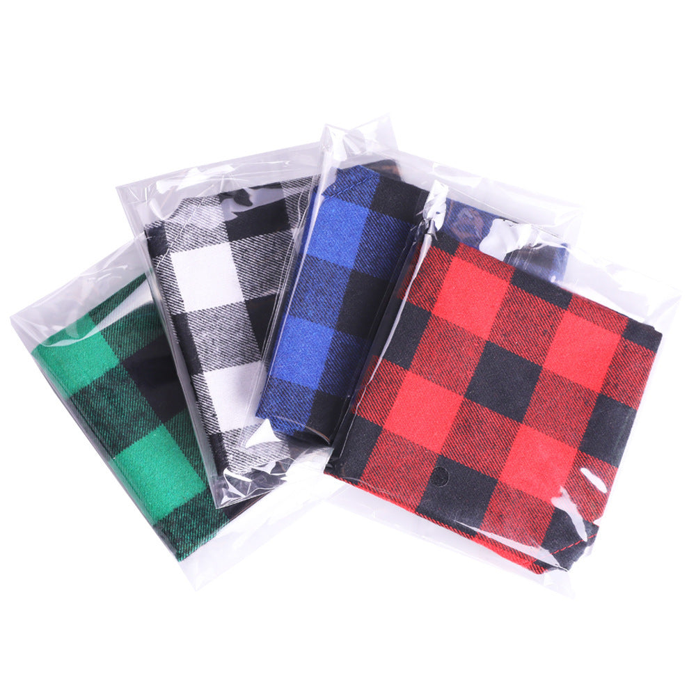 JMT-651466 Cotton Triangle Scarf for Dogs and Cats - Suitable for Neck Size 20-42cm - Available in Red, Blue, and Rose Red Plaid Designs