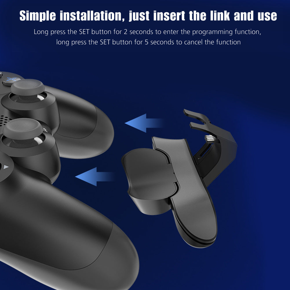 JMT-651466 PS4 Back Key Extender Handle with Custom Mapping - ABS Material, USB Interface, Compatible with Original and Third-Party Controllers