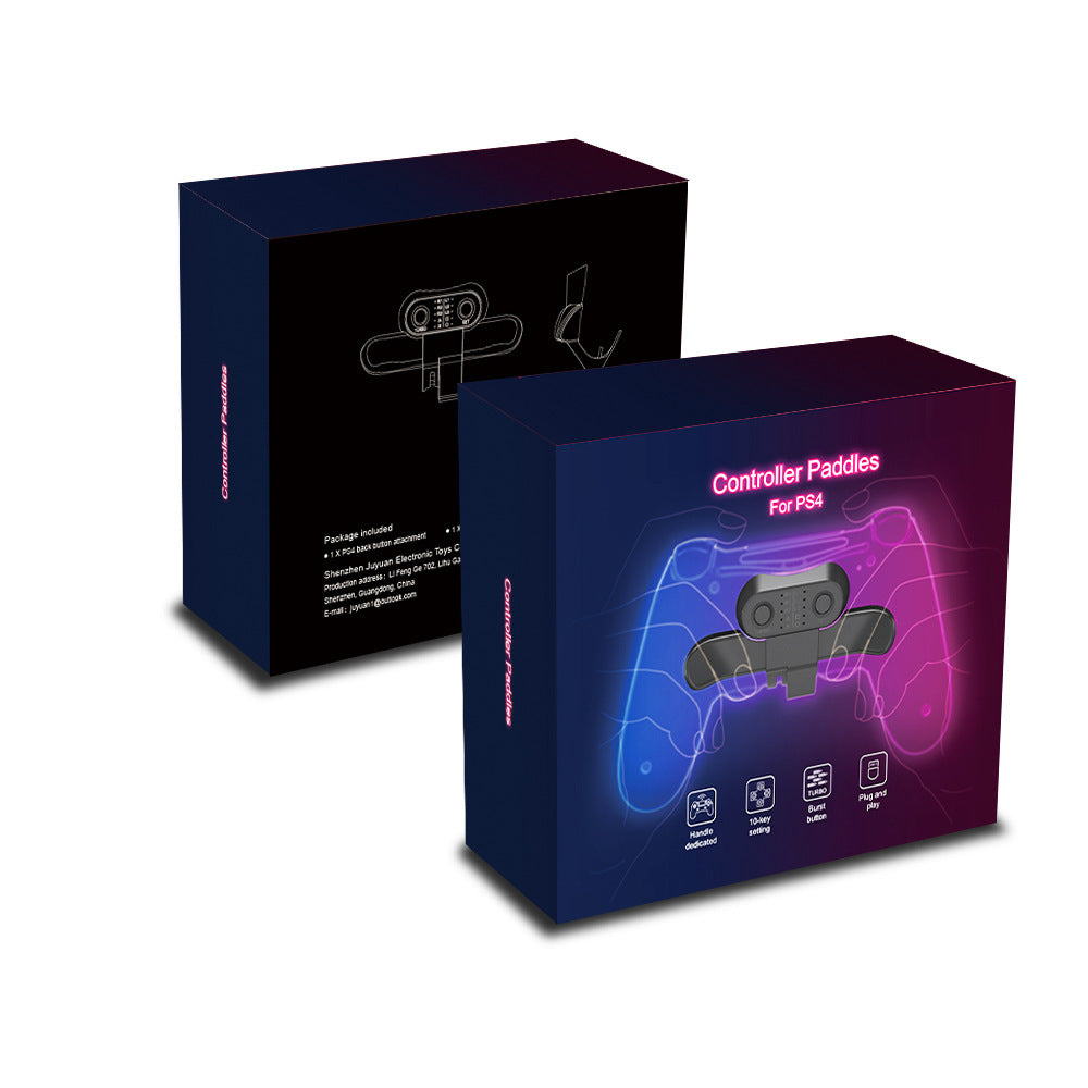 JMT-651466 PS4 Back Key Extender Handle with Custom Mapping - ABS Material, USB Interface, Compatible with Original and Third-Party Controllers