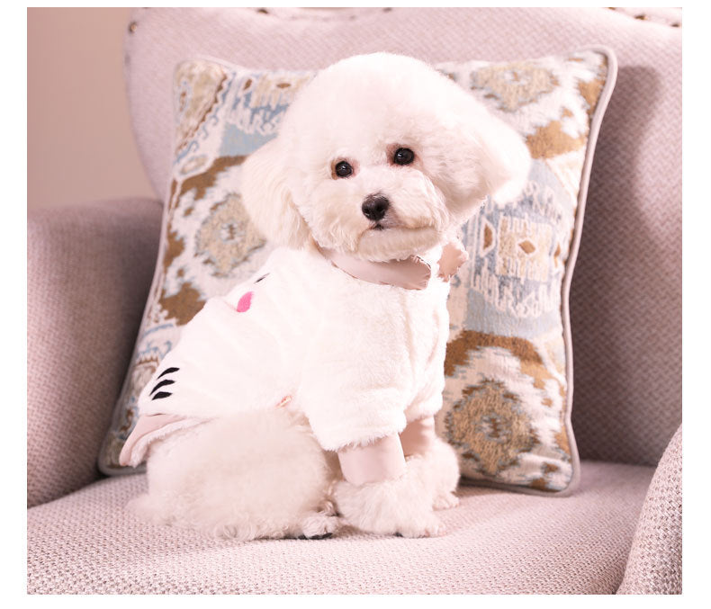 JMT-651786 Velvet Pomeranian Bichon Teddy Princess Outfit in Soft Cotton