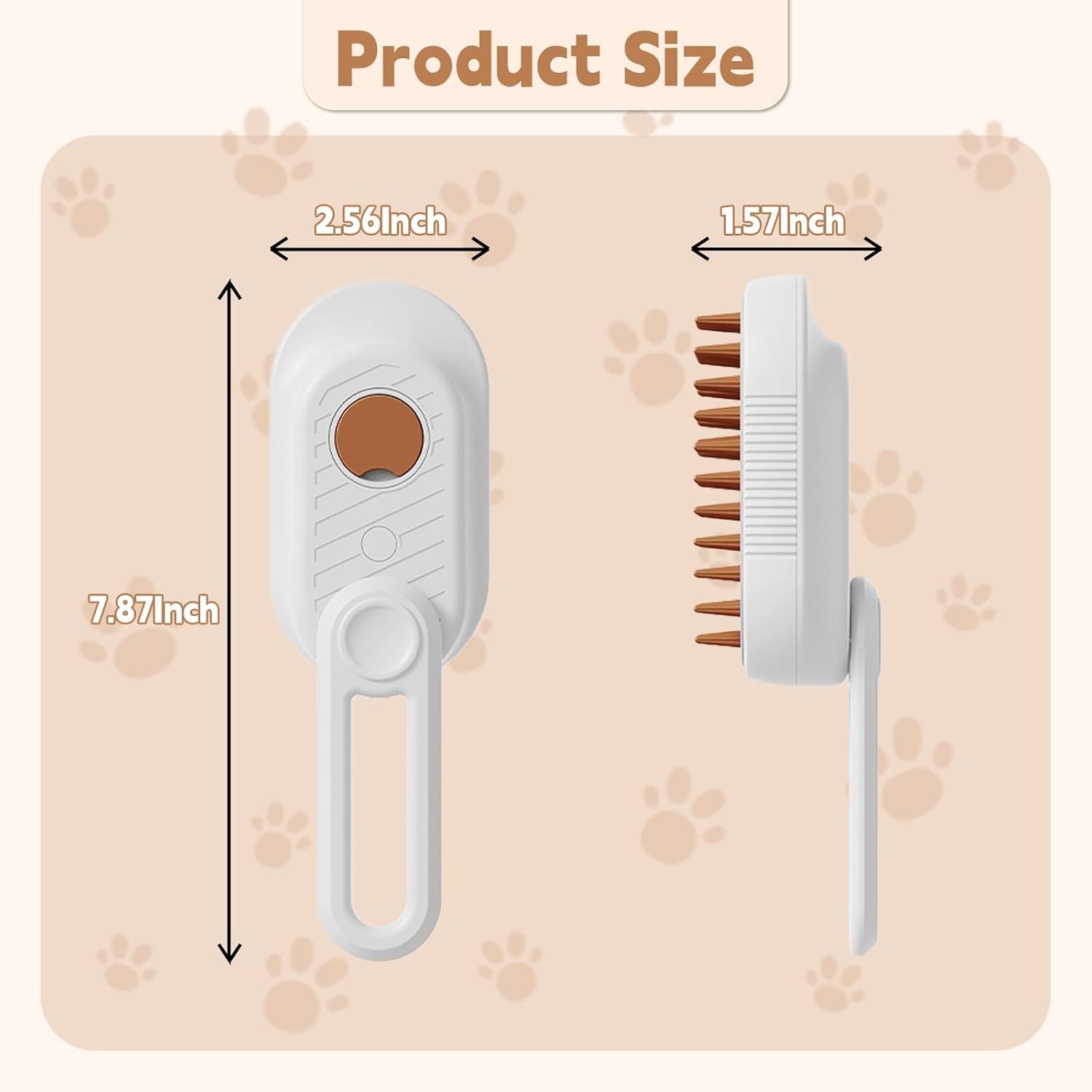 JMT-651978 3-in-1 Cat Steam Brush with Foldable Handle for Pet Grooming, Cleaning, and Massage - Ideal for Cats and Dogs