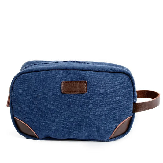 JMT-652042 Canvas Toiletry Bag for Men - PU and Cowhide Material, 24cm x 10cm x 14cm