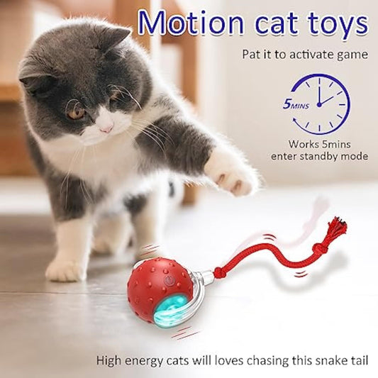 JMT-652298 Interactive Motion-Activated Cat Toy with Fast Rolling and Chirping Sounds for Playful Kittens
