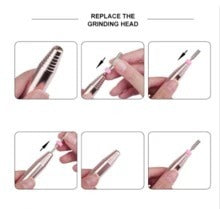 JMT-652298 Versatile Electric Nail Drill Manicure Machine with 6 Metal Bits and Abrasive Belts for Home and Salon Use