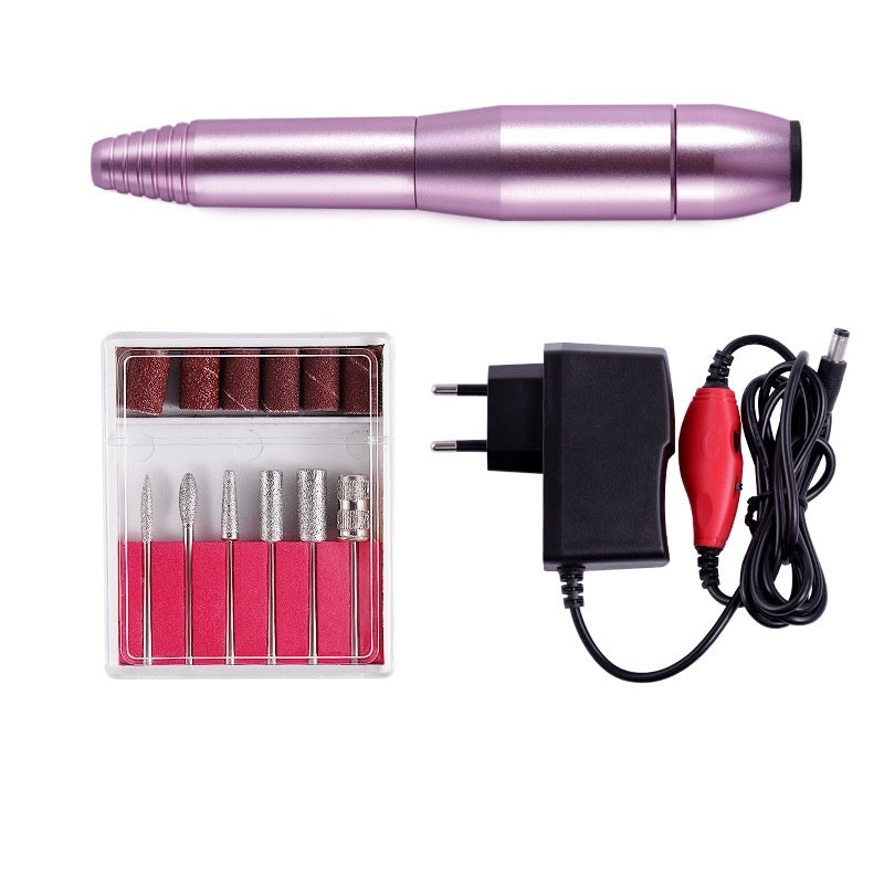JMT-652298 Versatile Electric Nail Drill Manicure Machine with 6 Metal Bits and Abrasive Belts for Home and Salon Use