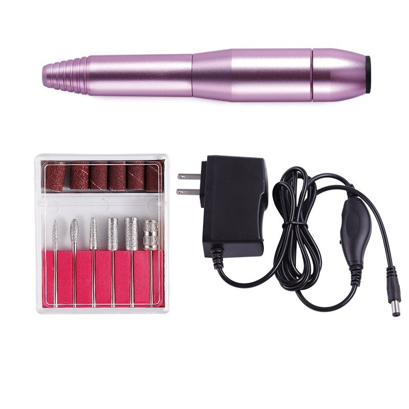 JMT-652298 Versatile Electric Nail Drill Manicure Machine with 6 Metal Bits and Abrasive Belts for Home and Salon Use