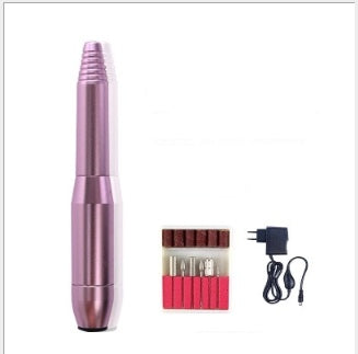 JMT-652298 Versatile Electric Nail Drill Manicure Machine with 6 Metal Bits and Abrasive Belts for Home and Salon Use